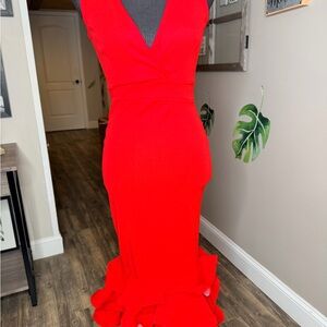Fashion Nova Vibrant Red Midi Dress